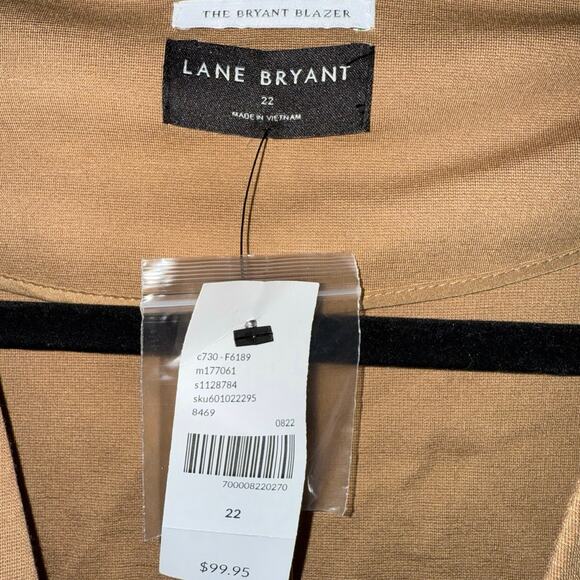 Lane Bryant Ponte Bryant Collarless Blazer NWT Tan Beige Women’s plus size 22 - Picture 6 of 8